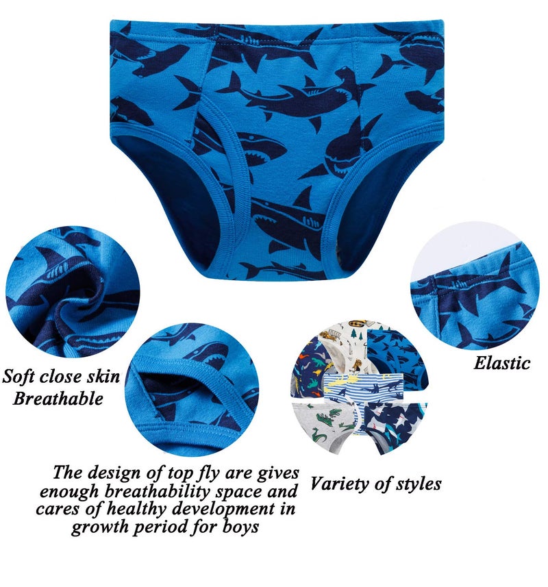Boboking Little Boys Briefs Dinosaur Truck Toddler Kids Underwear (Pack of 6) 3T - Image 2